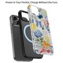 LUMARKE for iPhone 15 Case,Trendy Flower Cover,Wireless Charging
