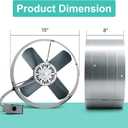 Gable Mount Power Attic Fan with Adjustable Thermostat, 15 Inch Attic Exhaust Fan, 1300 CFM, 1075 RPM, 3.4 Amp