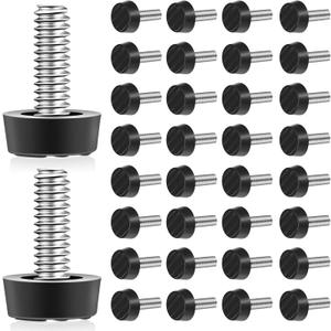 Dunzy 40 PCS M6 Thread Adjustable Furniture Levelers Screw in Threaded Outdoor Furniture Levelers Leveling Feet Screw Foot Levelers On Furniture Glide Leveling for Table, Chair, Furniture Legs