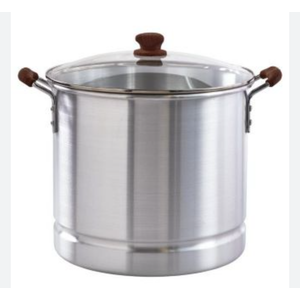IMUSA 32-Qt. Steamer With Glass Lid and Wood look Handles