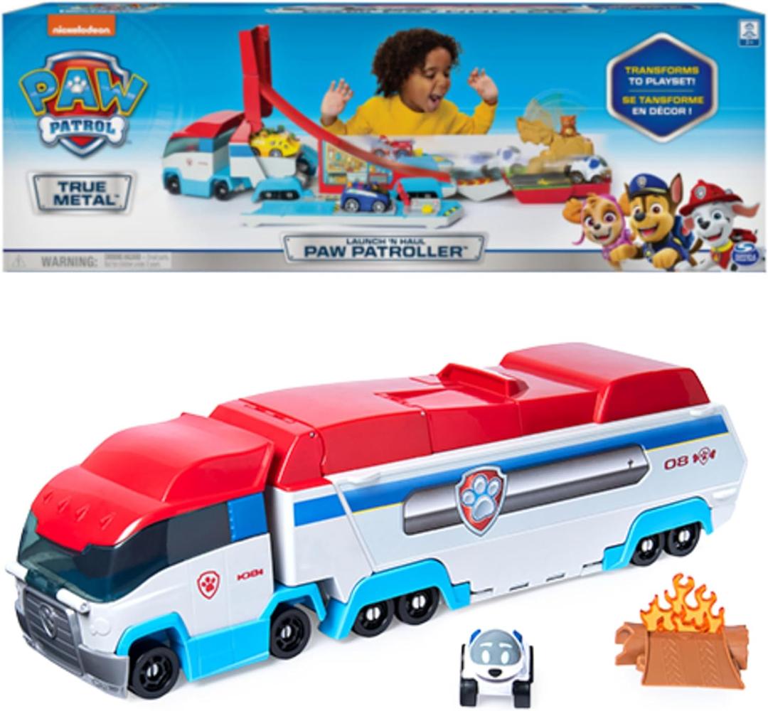 PAW Patrol, LaunchN Haul PAW Patroller, Transforming 2-in-1 Track Set for True Metal Die-Cast Vehicles, Kids Toys for Boys & Girls Ages 3 and Up