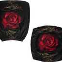 Talayituse Red Rose Print Office Chair Cover Stretchable Computer Chair Seat Cover Backrest Slipcovers, Stretchable Rotating Desk Chair Seat Cushion Protectors