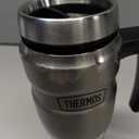 THERMOS Stainless King Vacuum-Insulated Travel Mug with Handle - 16oz, Matte Steel - Thermos Tumbler for Hot & Cold Drinks - Leak-Proof & Sweat-Proof Stainless Steel Coffee Mug with Lid for Commuting