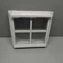 2 Pack Shed Window 12" W x 12" H, White Flush Mount Window with Tempered Glass for Playhouses, Sheds, Garage and Chicken Coops