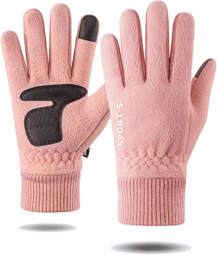 FGSS Winter Warm Gloves for Women - Soft Polar Fleece Mittens Elastic Cuff Fashionable Touchscreen Cycling Gloves Cold Weather