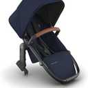 UPPAbaby RumbleSeat V3 Second Lower Seat - Compatible with Vista V2 and Vista V3 - All-Weather Seat + Magnetic Buckle – Adapters Included - Noa (Navy/Carbon Frame/Saddle Leather)