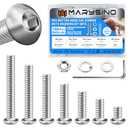 159 Pieces M6 Screw, Button Head Socket Cap Metric Screws Assortment Kit, 304 Stainless Steel Bolts and Washers/Nuts/Hex Wrenches M6*8/12/16/20/25/30/35mm