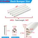 Dock Bumpers 4FT/12FT/16FT/24FT, Boat Dock Bumpers for Edging with Stainless Steel Screws and Washers, Dock Fenders Boat Dock Guards P-Profile Heavy Wall for Edge Protection 1/3/4/6 Pack Multi Color