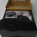 Vepose Women's Combat Boots Low Heel, Mid Calf Military Boots with Card Knife Wallet Pocket (7, Leather-Black)