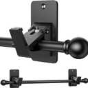 Heavy Duty Curtain Rods No Drilling for Windows 30 to 45 Inches,5/8 Inch Diameter No Drill Small Curtain Rod Set with Adhesive Brackets, Black