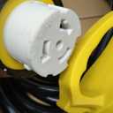PlugSaf 50 Amp Generator Cord, 25FT 50 Amp RV Extension Cord with Twist Lock, Generator Cable 50A 4 Prong Yellow, NEMA 14-50P/SS2-50R Heavy Duty STW Wire for RV Camper & House