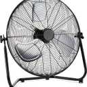 Amazon Basics 20" High Velocity Industrial Cooling Floor Fan with 3 Speeds, Tilt Head, ETL-Listed Safety Compliance, Metal Housing and Blades, for Commercial Space/Garage/Gym, 125W, Black