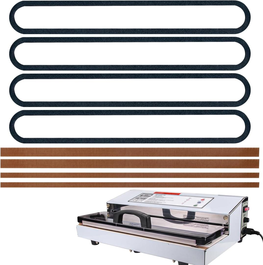 Foam Replacement Gaskets for Weston Pro-Series Vacuum Sealer, replacement parts for Weston Pro-2100 & 2200 & 2300 Vacuum Sealer Pro Series, 4 Foam Replacement Gaskets and 4 Seal Bar Tapes.