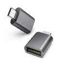 Syntech USB C to USB Adapter Pack of 2, USB 3.0 Female to Thunderbolt 4/3 Adapter Compatible with MacBook Pro Air 2024, Surface, iPad, iPhone, Galaxy Notebook, XPS and More Type C Devices, Space Grey