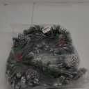 Christmas Wreath,Prelit Christmas Wreath for Front Door Outside,with Pine Cones, Red Berries,Lighted Farmhouse,50 LED Porch Decor(18 in)