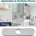 2 PCS Sink Faucet Guard Mat,Diatomite Faucet Handle Drip Catcher Tray Fast Drying for Kitchen Bathroom Countertop (Dark Gray 45*10cm)