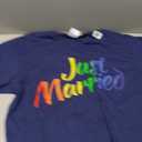 Just Married Gay Lesbian LGBT Wedding Rainbow LGBT T-Shirt, M