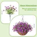 Ammyoo Artificial Faux Hanging Plants Flowers Basket for Spring Outdoor Decoration, Fake Silk Daisy UV Resistant Look Real with Eucalyptus Leaves Summer Outside Decor for Home Patio Garden