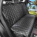 Dog Car Seat Cover for Back Seat, Waterproof Back Seat Covers for Dogs, PU Leather Nonslip Bench Car Seat Protector Universal Fit Most Vehicles,SUVs,Small TrucksBlack,Standard