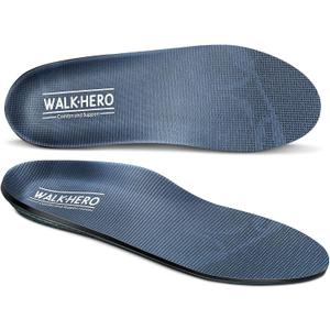 Walkhero Plantar Fasciitis Pain Relief Insoles High Arch Support Orthotic Shoes Inserts, Relieve Flat Feet and Foot Fatigue (Mens 13-13 1/2 | Womens 15-15 1/2, Gray)