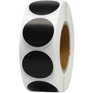 1000PCS Kraft Circle Stickers Dot Stickers, 1 Inch Round Blank Garage Sale Price Stickers Kraft Coding Tag Labels Brown Natural Envelope Seals for Home Classroom Jam Canning Jar Labels (Black)