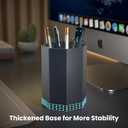 3 x HIIMIEI Desk Pen Holder - Octagonal Pencil Holder with 10mm Base, Idea Gift for Family and Friends - 2pcs (Gray)