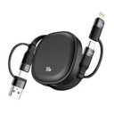 5 in 1 Retractable USB Type C Cable, 100W Multi Fast Charging Cable 5A Charging Cord USBC Charger with USB C/A to C/Lightning Travel Charger for iPhone 17 16 15 14,MacBook,iPad,Samsung S24 S23-3.86FT