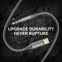 3 x Welldiea USB C to Aux 3.5mm Audio Jack Adapter - Type-C to 3.5mm Headphone Cable Compatible with iPhone 16/15 Series, iPad Pro/Air, Pixel 7 (Grey)