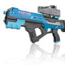Electric Water Gun with LED Chasing Lights, 35 FT, Automatic & Manual Dual Mode High Powered High Capacity Squirt Guns for Adult Kid (Blue)