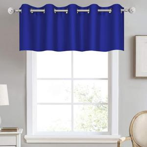 DECOVSUN Royal Blue Valances for Bedroom Solid Blackout Thermal Insulated Cobalt Blue Valances for Windows for Living Room Kitchen Loft Grommet Top 1 Panel