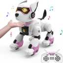 Remote Control Robot Dog for Girls, Smart Interactive Programmable RC Dog, Girl Robot Toy Pink Puppy Music Dancing Pet, Christmas Birthday Gift for Kids Ages 4-10