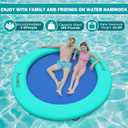 Water Hammock Inflatable Floating Dock, Round Floating Ring Lake Floats for Adults, Heavy Duty Pool Float Raft for Ocean and Lake, 6/8/10/12FT
