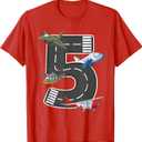 Little Pilot 5th Birthday Party 5 Five Year Old Airplane T-Shirt, 4T