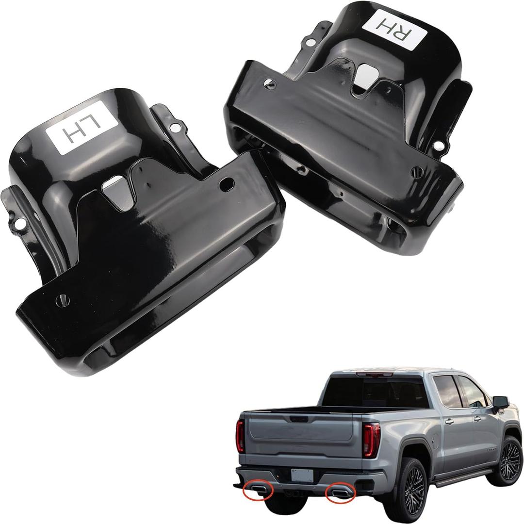 Dual Exhaust Tips Compatible with Chevy Chevrolet Silverado | Compatible with GMC Sierra 1500 2019 2020 2021 2022 2023 2024 Exhaust Tip Tail Pipe Replacement 2253506 84434641 84434642