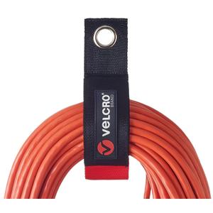 VELCRO Brand Easy Hang Extension Cord Organizer Holder | Large 18" Heavy Duty Straps for Garage Organization and Storage Grommet Hangs Easily on Wall Hooks or Nails 2pk, Holds 100bs, Black