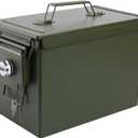 Ammo Can&Ammo Box, Fireproof & Waterproof Metal Storage Box - Perfect for Ammo, Lithium Batteries & RC Car Batteries (Green-13.6*7.3*8.6")