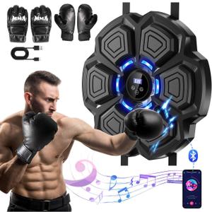 2025 Music Boxing Machine Upgrade - Smart Bluetooth,Two Pairs of Gloves.Multiple Modes.Wall-Mounted for Home/Office/Gym.Ideal for Adults and Kids.Space-Saving,Brings Fun Workouts and Family Fun.
