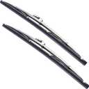 1 Pair YUCHENSHLP 12" Polished Stainless Steel Front Windshield Wiper Blades Worked With The Curved Arms And The Straight Arms