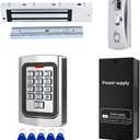 Door Access Control System 600lb Electric Magnetic Door Lock Kit Waterproof Keypad ID Card Smartphone Tuya App Remote Control