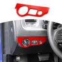RT-TCZ for Challenger Headlight Switch Panel Trim Cover for Dodge Challenger 2015 up for Charger 2010 up Red Interior Accessories 1pcs