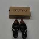 Coutgo Womens Slingback Kitten Heels Closed Pointed Toe Bowknot Knitted Slip On Work Pumps Dress Shoes, Size 11