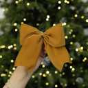 18Pcs Vintage Velvet Christmas Bow Decor - 6 Inch Cozy Rustic Ribbon Bow Ornaments for Christmas Tree, Wreaths, Garland, Gift Wrapping, DIY Crafts & Xmas Home Decoration (Khaki)