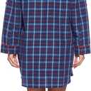 Ashford & Brooks Women's Woven Plaid Long Sleeve Button Down Sleep Shirt Nightshirt (Blue, XXL)