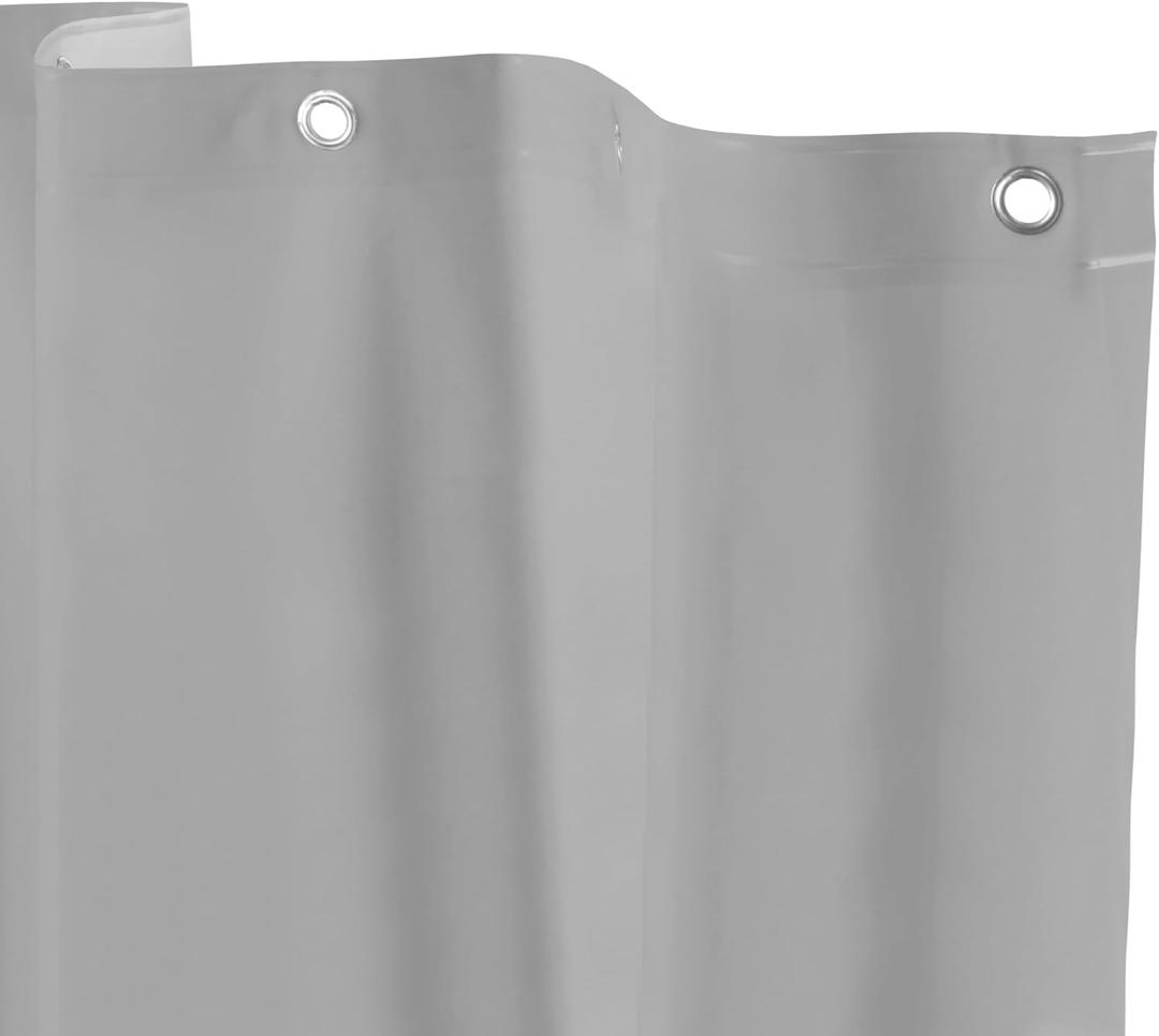 Kenney MB61159 Microban Protected Medium Weight 4.8 Gauge Waterproof PEVA Shower Curtain Liner with Rust-Resistant Metal Grommets and Weighted Magnetic Hem for Bathroom, 70" W x 72" H, Gray, 1-Pack (70"W x 72"L (Pack of 1), Grey)