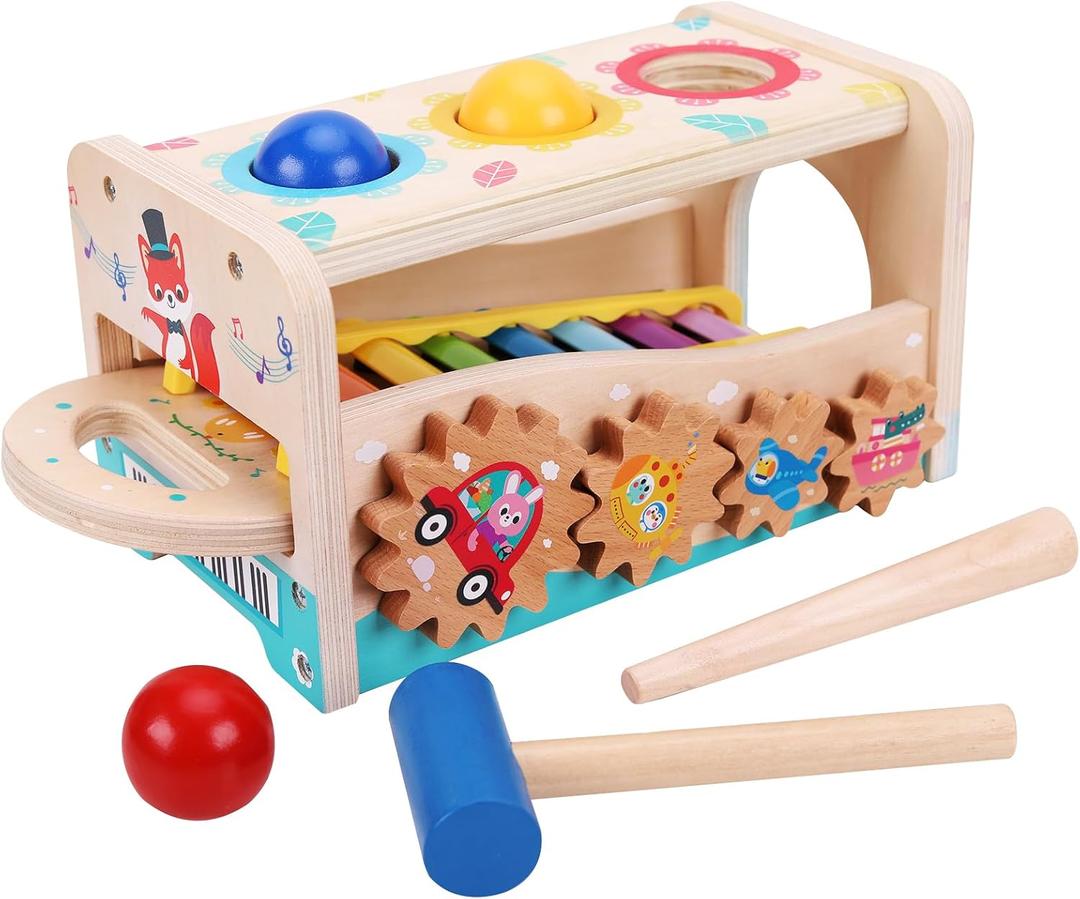 Wooden Montessori Toys Toddlers Play Kit, Wooden Puzzle Peg Board, Puzzle, Bean Sorting Games, Dexterity Games, Educational Toys for Children and Group Play Toys, Creative Kids Gifts
