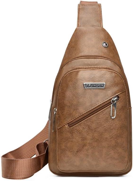Versatile Belt Bag - Convertible Sling Backpack to Waist Pack, Waterproof Faux Leather Tote for Hiking, Shopping & Airport - Khaki (One Size)