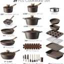 CAROTE 39pcs Pots and Pans Set, Nonstick Cookware Sets with Bakeware | Easy Clean, Distinctive Textured Design, Even Heating, All-Stovetop Compatible, with Kitchen Knife Set & Egg Pan, 39 Piece
