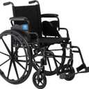 Medline 16 Foldable K4 Wheelchair with Swing-Back Desk-Length Arms & Swing-Away Footrests, 300 lbs. Capacity, Transport Chair for Adults & Seniors
