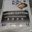 Sealy Luxury 100% Cotton Soft Top Layer, High Loft Comfort EternaLoft Fiberfill, Durable Stretch Corners Mattresses 18 Inches Deep Machine Washable Fitted Mattress Pad, Queen Size, White