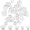 GORGECRAFT 30Pcs 5 Sizes Silicone Hole Plug Waterproof Replacement Rubber Tube Plug White Bottle Stopper 9.5-15mm Inner Diameter Soft Flexible Reusable End Covers for Bottles Pipes Flower Pots